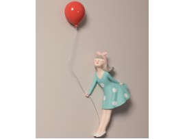 Ри-49/314 Декор Девушка с воздушными шарами настенная подвеска, правая в  голубом цвете 24.5*7.5*33.5cm LFLX-21210