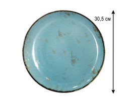 ЦК-493 Тарелка круглая 12 Голубая HS116539 (тарелки круглые штучные фарфоровые голубые)