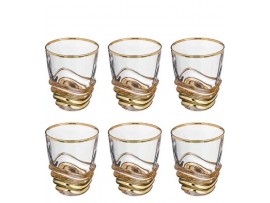 Ис-3955 Набор стаканов для виски хрусталь 6шт в золоте SAME (наборы для виски хрустальные)