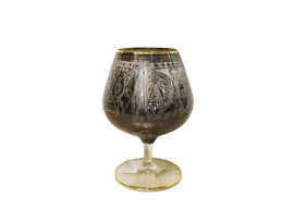 Ис-2955/756 Набор из 6 бокалов для коньяка в черном цвете с золотой оконтовкой SAME (наборы рюмок рюмка рюмки хрустальные)