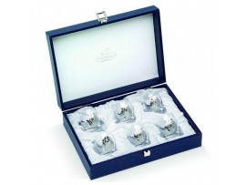 Иг-2218300 Набор из 6 стопок для водки ARABESQUE серебро в подарочной коробке Chinelli