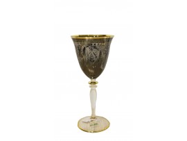 Ис-3495/756 Набор из 6 бокалов для вина SAME в черном цвете с золотой оконтовкой (наборы бокалов фужер фужеры бокалы хрустальные)