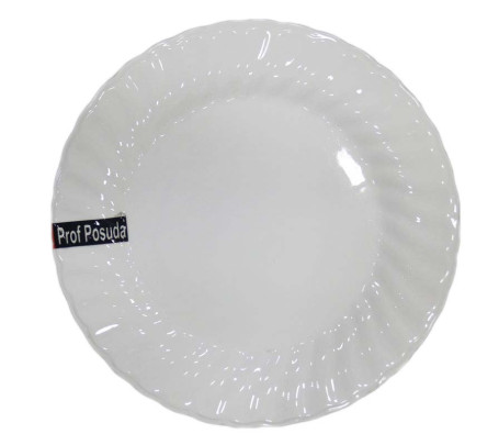 PD025 Тарелка круглая из фарфора №9 (тарелки круглые штучные фарфоровые белые)