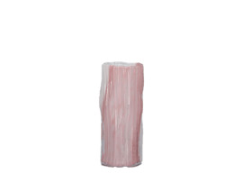 Ри-49/657 Ваза цилиндр из стекла бело-розовая YYC-2537 25.3*11