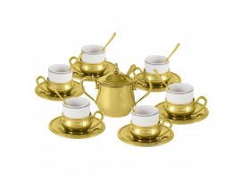 Иг-6059101 Кофейный набор на 6 персон в золоте в подарочной упаковке Chinelli