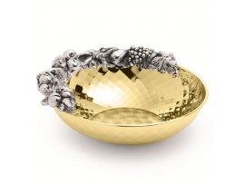 Иг-6075306 Ваза круглая с отделкой под золото 22см Chinelli (вазы вазочка вазочки металаческие)