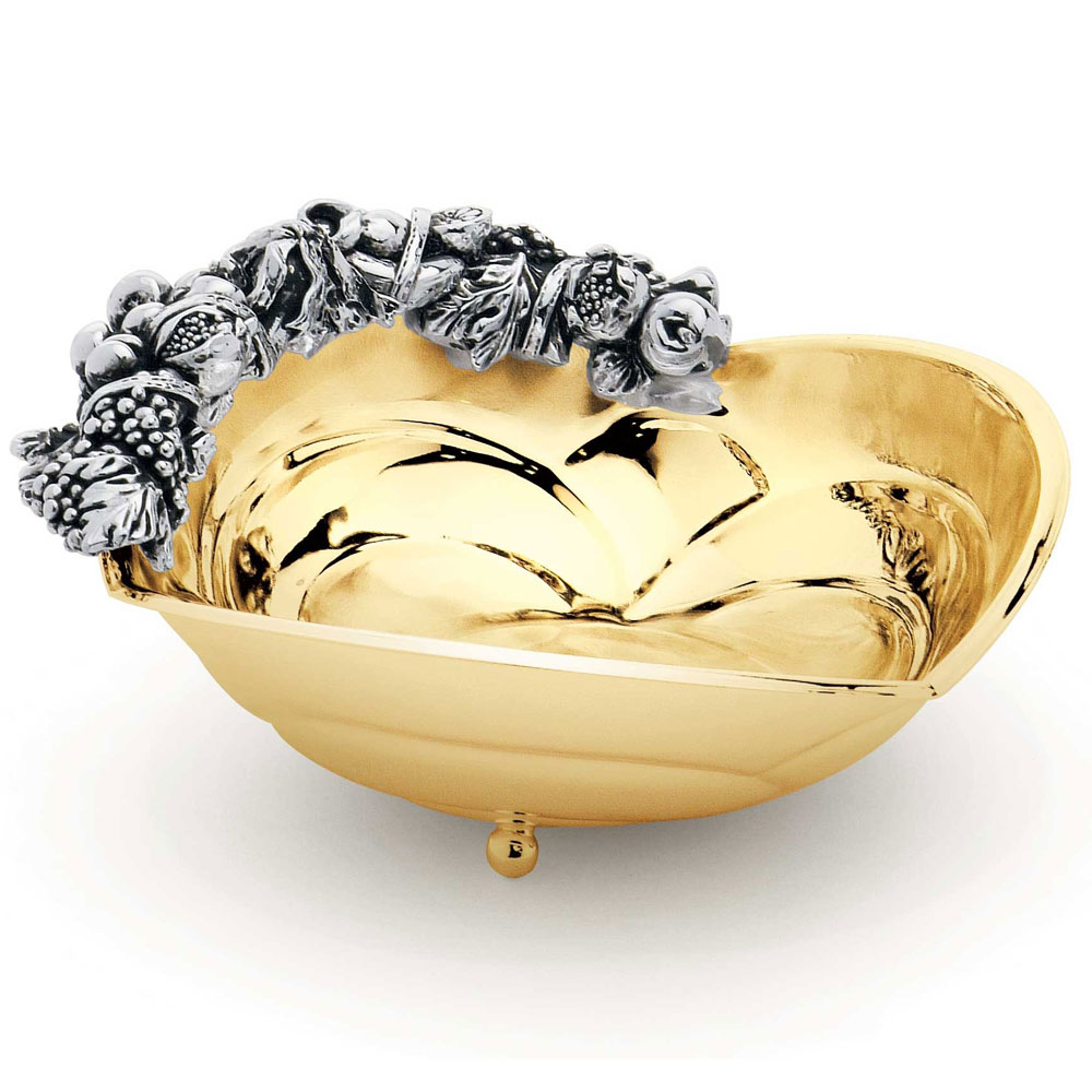 Иг-6075106 Ваза с розочками с отделкой под золото 18см Chinelli (вазы вазочка вазочки металлические)
