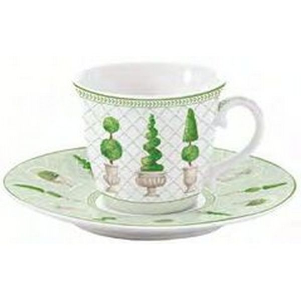 Ил-135434 Чашка с блюдцем 200 мл фарфоровая в цветной коробке TOPIARY 1174 TOPY