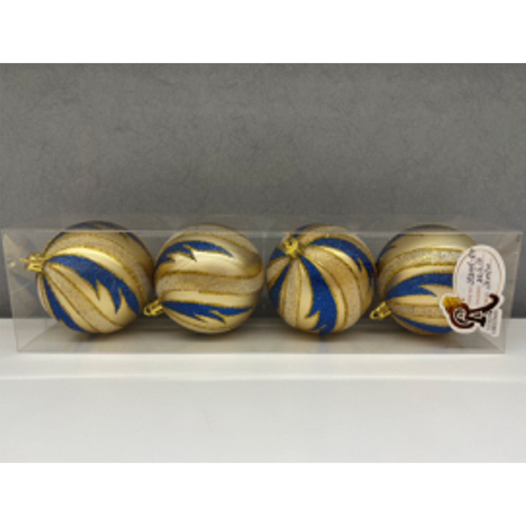 Ри-Нг-403/з Новогодние шары 8 см из 12-ти шт цвет золото LR8004-815 уп