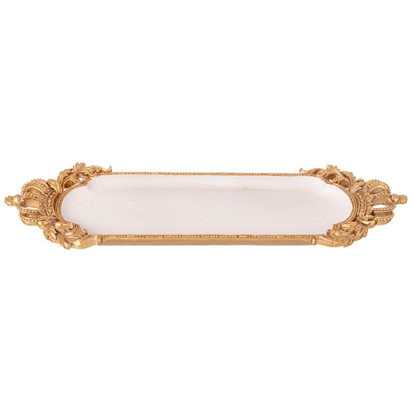 Рос 504-400 ПОДНОС ДЕКОРАТИВНЫЙ КОЛЛЕКЦИЯ "РОКОКО", 36,5*11,7*2,6CM