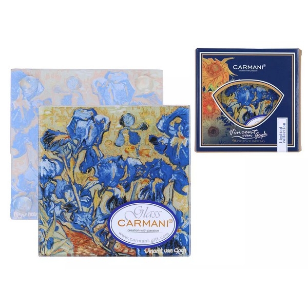 Хп-198-3308 Тарелка квадратная 13х13 см  - В. Ван Гог, Ирисы (CARMANI)