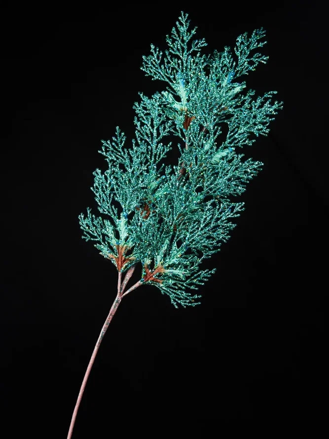 РТР 13621 ПРЕМИУМ ВЕТОЧКА БИРЮЗОВАЯ С ГЛИТТЕРОМ 76 СМ