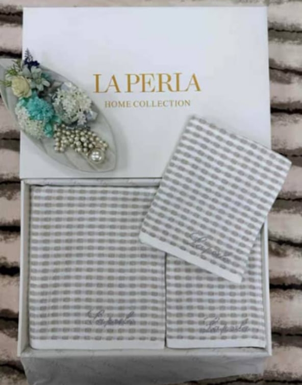 КПГ-529/сер Набор полотенец LA PERLA  70*140-1шт/35*75-2 шт