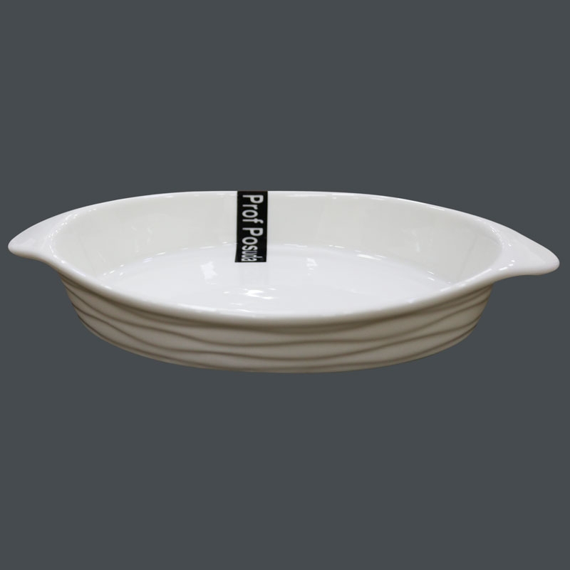 PD2774 Тарелка овальная с ручками из фарфора "14"/ 36 х 19,5 см / в: 5,5 см
