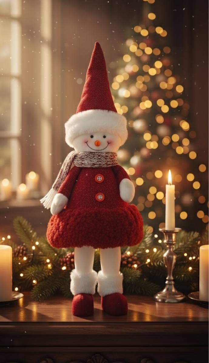 Ри-Нг-869 Декоративная мягкая игрушка "Снеговик" 22*18*55 XY3220