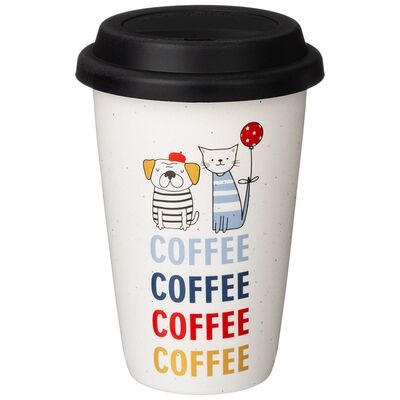 Рос 260-650 КРУЖКА LEFARD COFFEMANIA С СИЛИКОНОВОЙ КРЫШКОЙ, 390МЛ