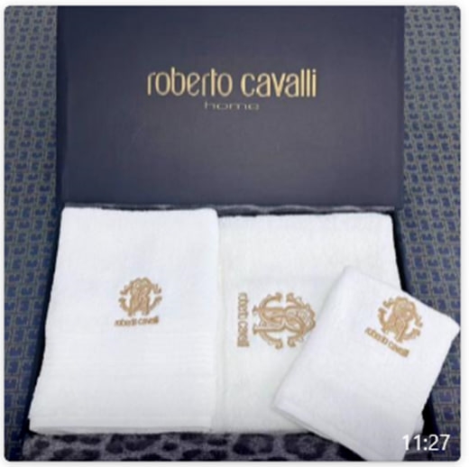 КПГ-509/бел Набор полотенец ROBERTO CAVALLI 100% Египетский хлопок 70*150/ 35*75/ 34*34см цвет белый к-т