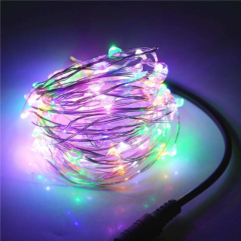 Ри-47/117 Гирлянда 100L 10M медный провод, с адаптером, 3м провод multicolor