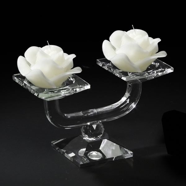 Иг-3200045 Канделябр 2-х рожковый из стекла "LUX" Chinelli