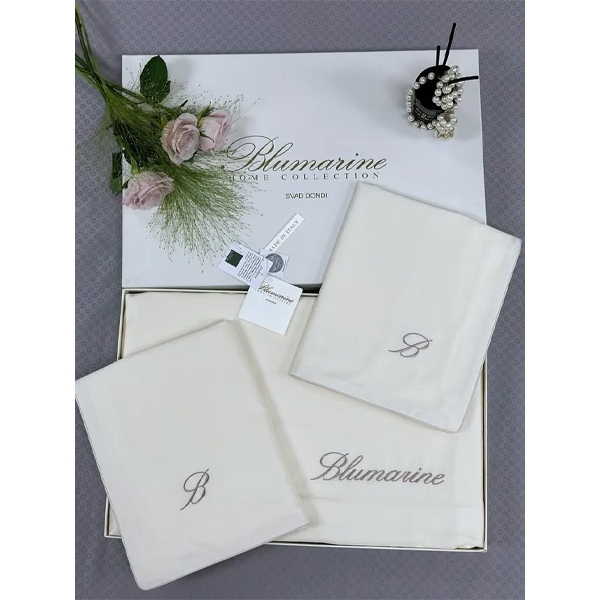 КПГ-433/крем Постельное белье Blumarine 200*230-1/250*250-1/50*70-2 кремовый с вышивкой Хлопок (плотность 100)
