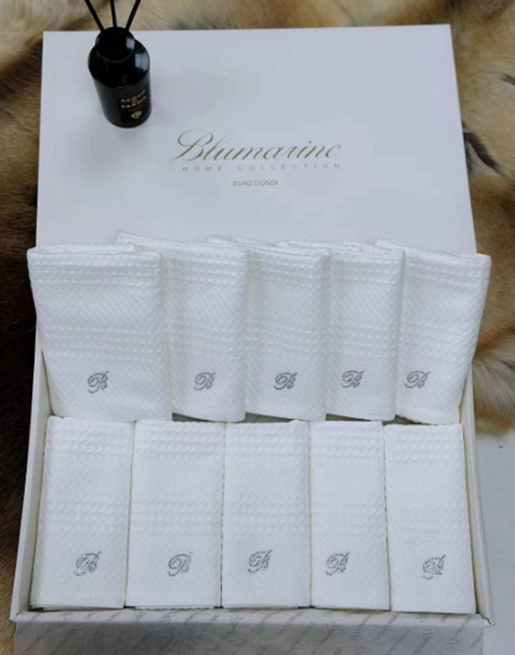 КПГ-562/бел Полотенце кухонное вафельное Blumarine 35*75 см 10 шт белый