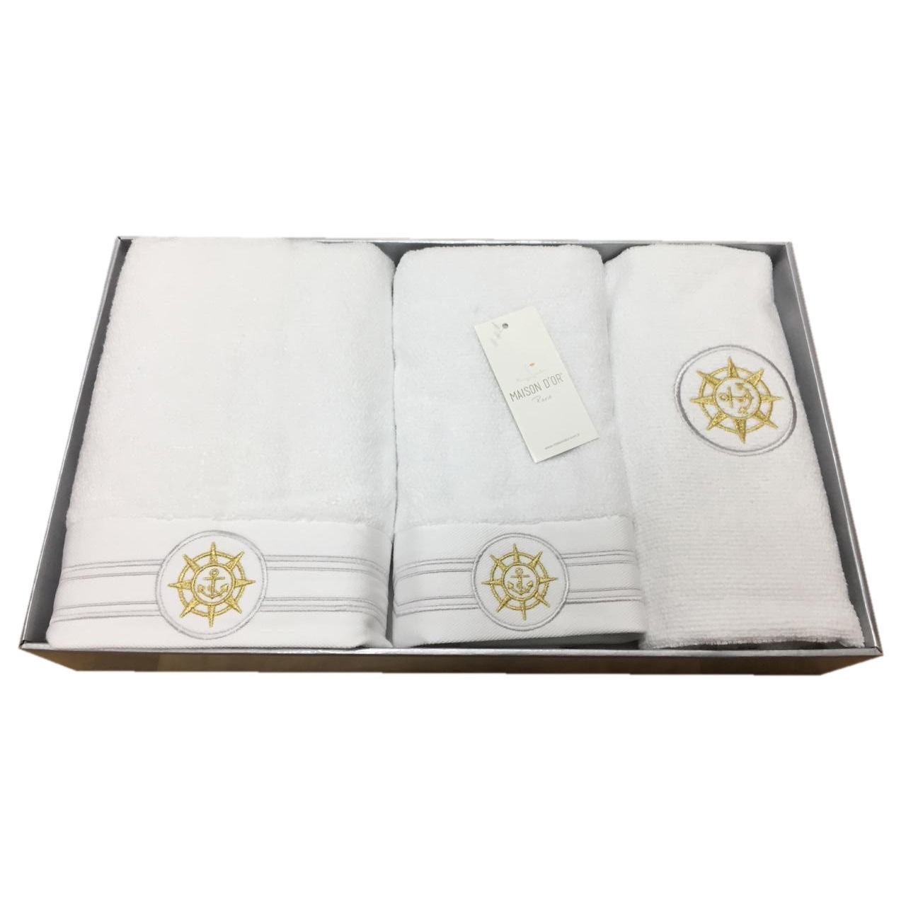 MD-040471/к Набор полотенец из 3-х шт ELEGANZE MARIN 85*150.50*100.50*80 Maison D'or цвет кремовый