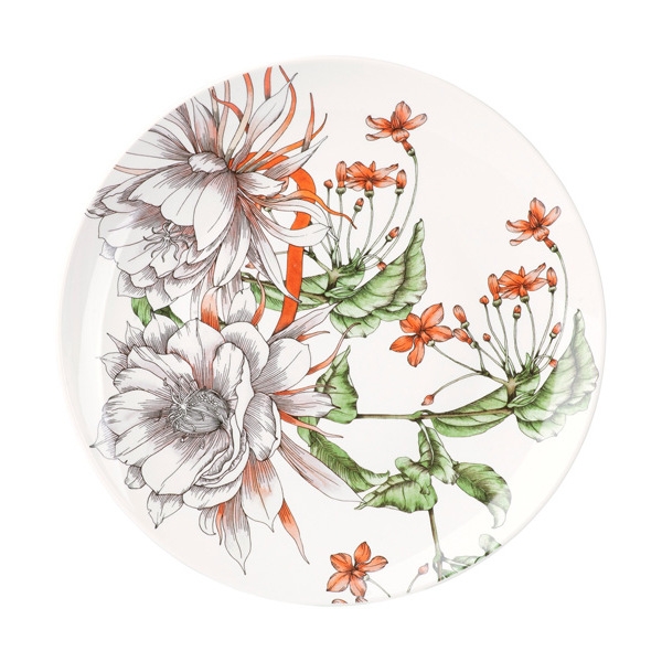 Р-2023/163 Тарелка обеденная 27.5см "Тропические цветы" без инд.упаковки MW413-II0088