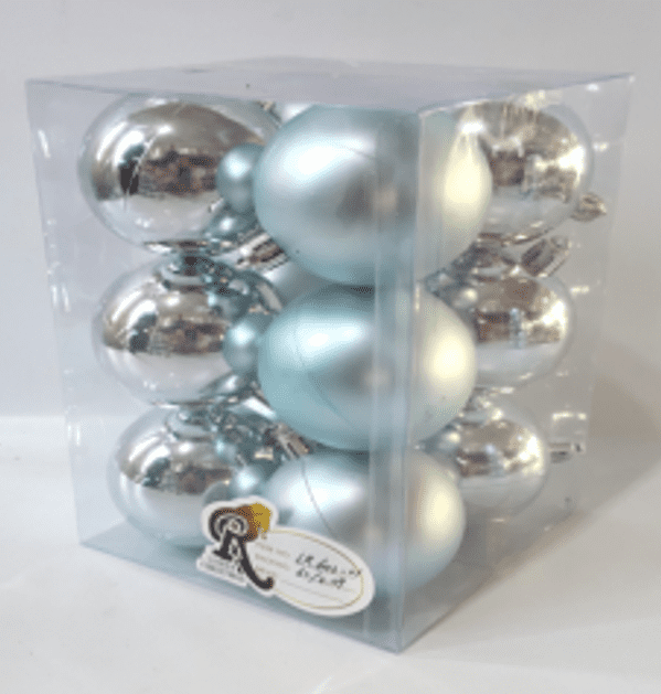 Ри-Нг-416/сер Новогодние Шары 8см цвет серебро LR8012-01 12/PVC