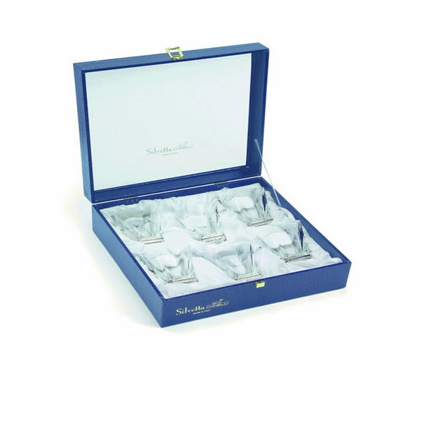 Иг-2208800 Набор стаканов для виски "LACY" с отделкой под серебро из 6 шт  Chinelli