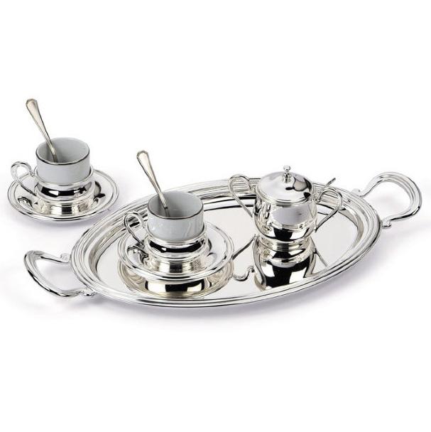 Иг-2538 Кофейный набор на подносе, чашка с блюдцем + сахарница Chinelli