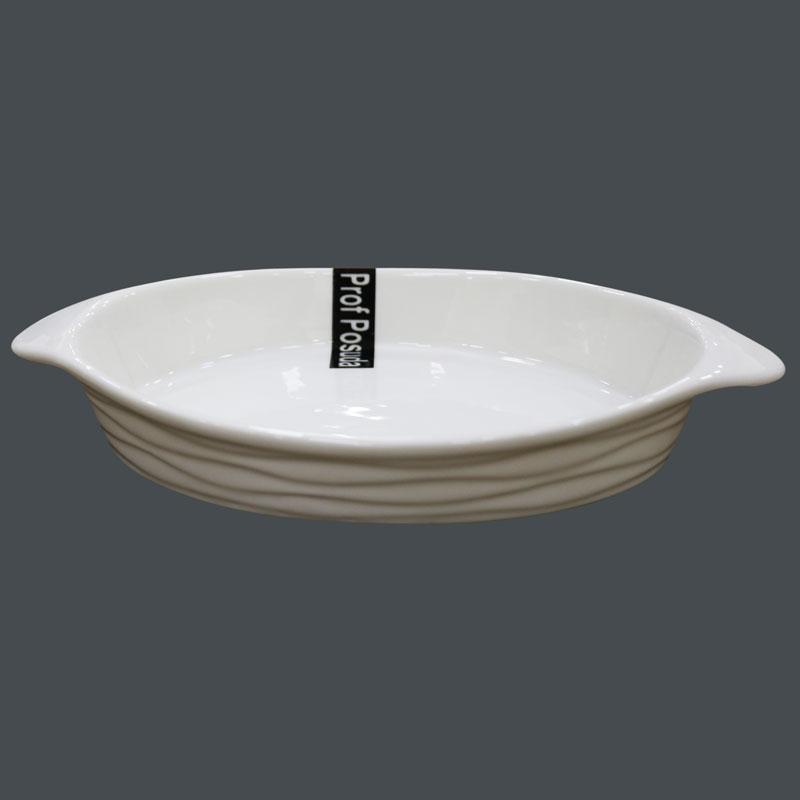 PD2774 Тарелка овальная с ручками из фарфора "14"/ 36 х 19,5 см / в: 5,5 см