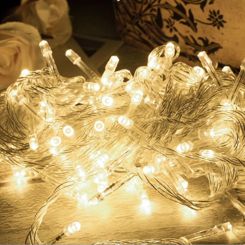 Ри-47/122 Гирлянда 100L 9.5M светодиодный свет шнура, 220V warm white