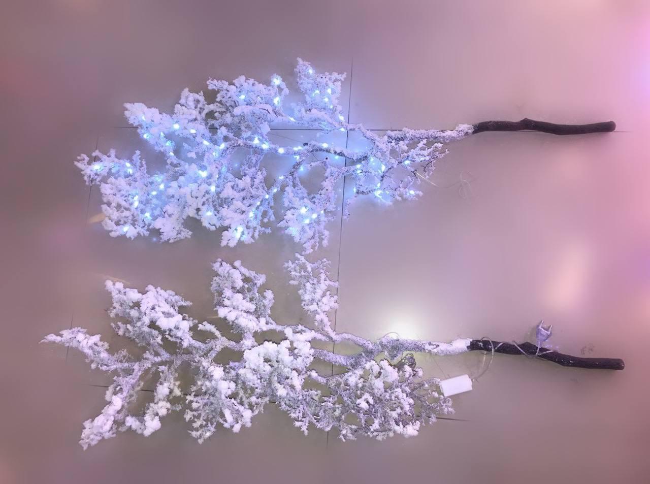 Ри-Нг-793 Светодиодная гирлянда Ветка снежинки теплый белый 118 см9186--7