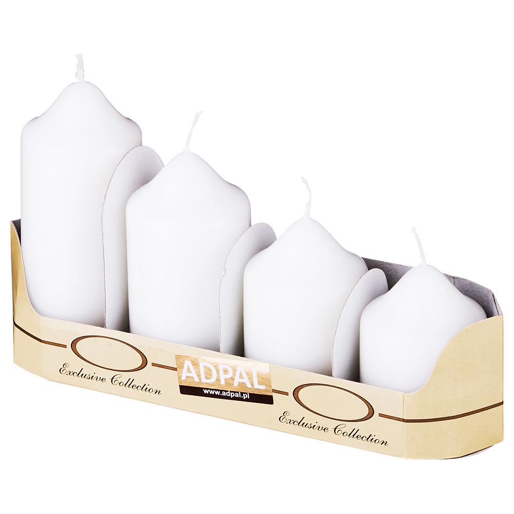 Рос 348-594 НАБОР СВЕЧЕЙ ИЗ 4 ШТ. 7/8/10/12*5 СМ. БЕЛЫЙ