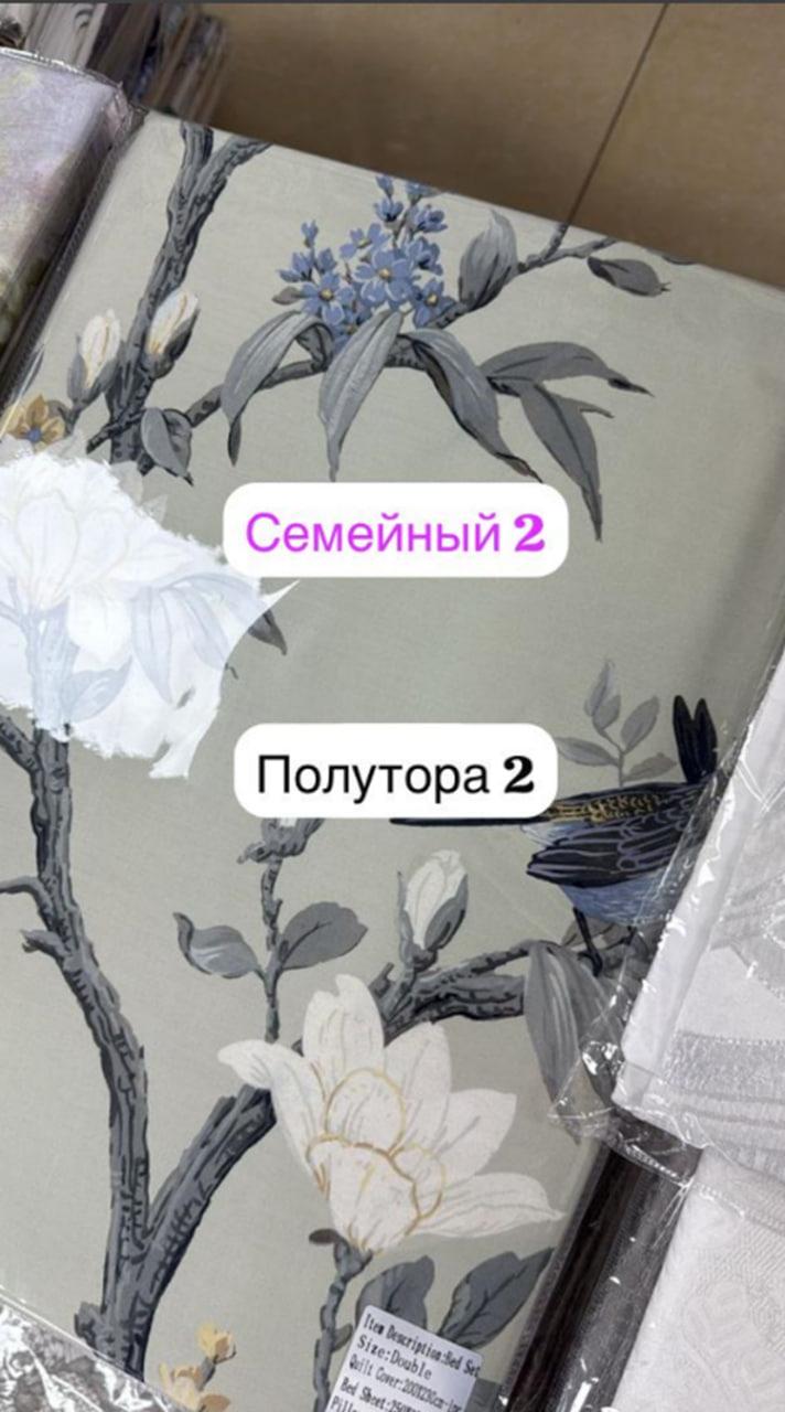 КПГ-511 Постельное белье полуторка LA PERLA 150*210-1/ 150*210-1/ 50*70-2шт Сатин 100%