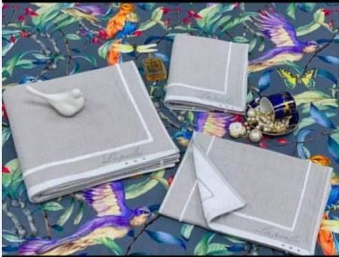 КПГ-346/гол Набор полотенец  LA PERLA 100%  хлопок 70*140-1/ 34*73-2 цвет голубой к-т