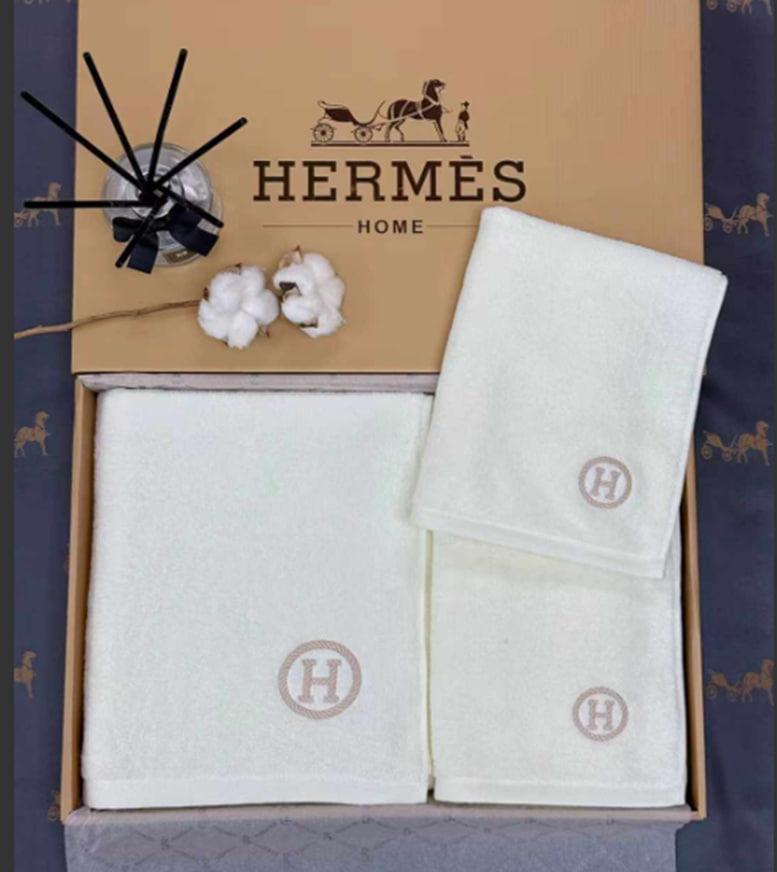 КПГ-561/БЕЛ Набор полотенец 3в1 HERMES 100% Египетский хлопок 70*140-1шт/ 35*75-2шт