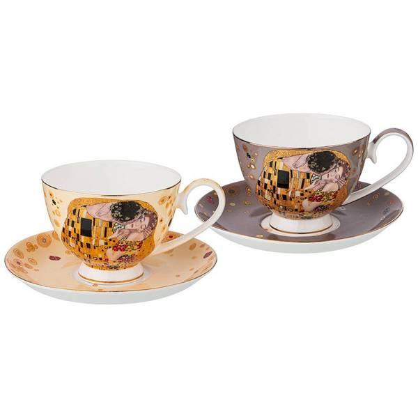 Рос 104-665 ЧАЙНЫЙ НАБОР LEFARD "ПОЦЕЛУЙ" (Г. КЛИМТ) НА 2ПЕР.4ПР.250 МЛ, КРЕМОВЫЙ, СЕРЫЙ