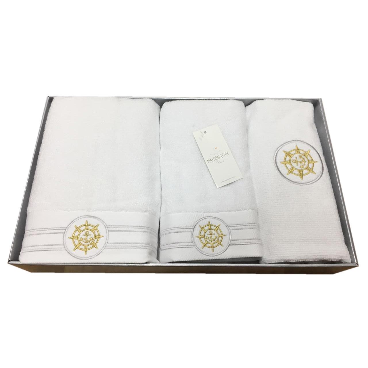 MD-040471/к Набор полотенец из 3-х шт ELEGANZE MARIN 85*150.50*100.50*80 Maison D'or цвет кремовый