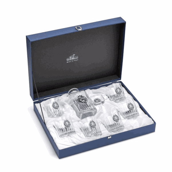 Иг-6232800 Набор для виски на 6 персон+графин "LION"  в подарочной упаковке Chinelli