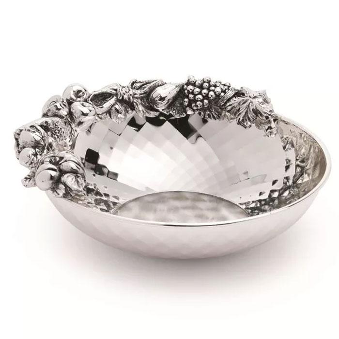 Иг-2075306 Ваза круглая с отделкой под серебро 22см Chinelli