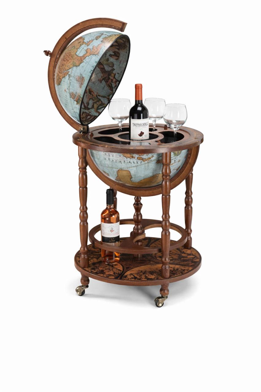 Зи-45 Глобус бар ИТАЛИЯ настольный "MINERVA BLUE OCEAN" Z.31.A/N