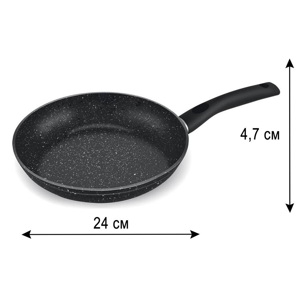 LT 1135 Сковорода из сплава аллюминия с мраморным покрытием ROCK Lamart Ø 24 см, высота: 4,7 см