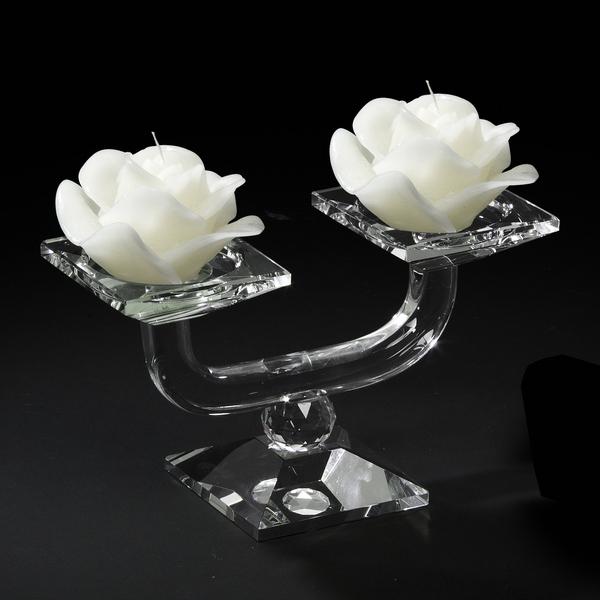 Иг-3200045 Канделябр 2-х рожковый из стекла "LUX" Chinelli