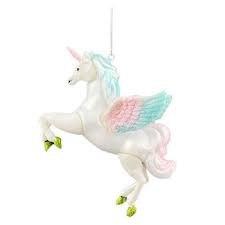 РТР 87879 ЕЛОЧНАЯ ИГРУШКА ЕДИНОРОГ С КРЫЛЬЯМИ РОЗОВО-ГОЛУБОЙ 12 СМ СТЕКЛО