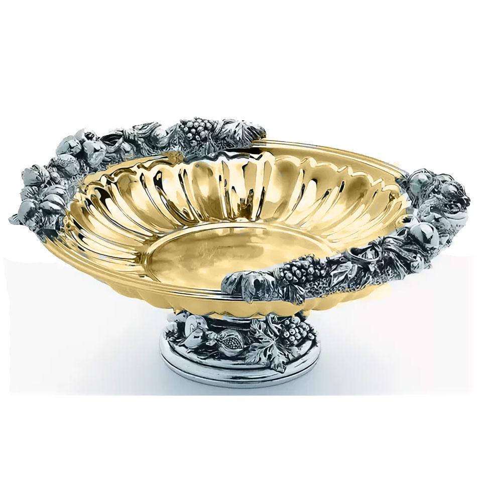 Иг-6077806 Конфетница на ножке в золоте 35*17см Chinelli (конфетницы вазы вазы металлические)