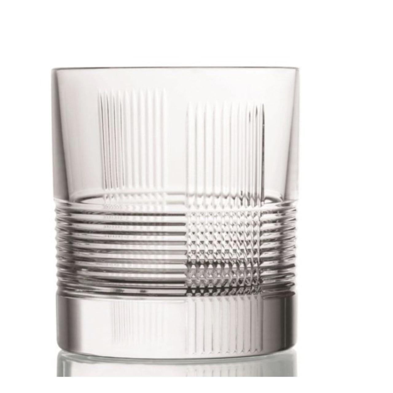 RCR-95 Набор граненных резных стеклянных стаканов QUADRI из 2 штук 27588020006