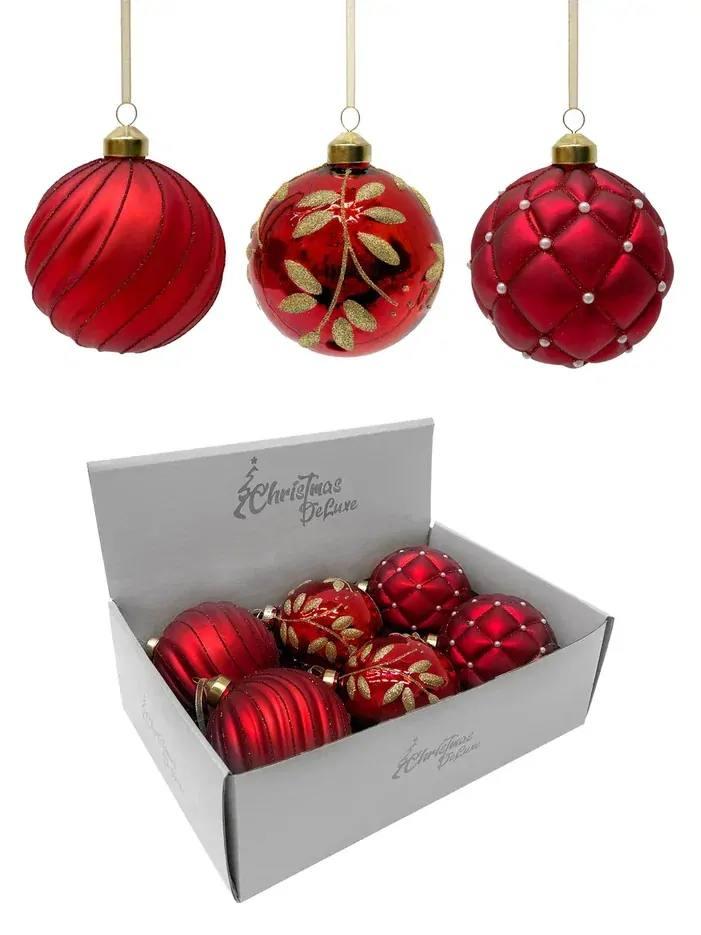 РТР 13026 ШАР СТЕКЛЯННЫЙ КРАСНЫЙ/АЛЫЙ Ø 10 СМ В ДИСПЛЕЕ