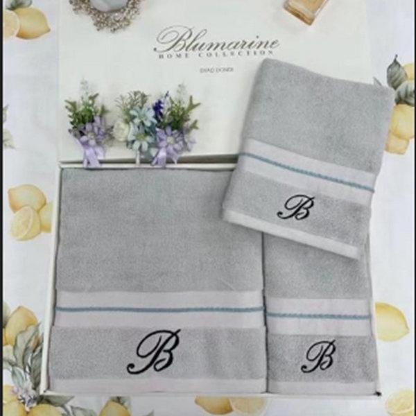 КПГ-400/сер Набор полотенец Blumarine 100% хлопок 70*140-1/ 34*76-2 цвет серый к-т